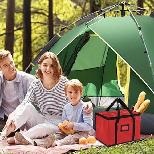 suzmei 3 Packs-40L Insulated Thermal Food Delivery Bag for Hot & Cold Meals, Large Foldable Cooler with Insulation for Picnic, Camping, Lunch & Outdoor Use (Black) — view 4
