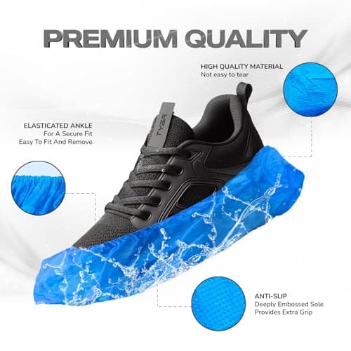 TYGA STORE 100 Pieces Disposable Shoe Covers - Blue — view 4
