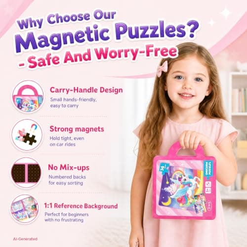 Magnetic Puzzle for Kids 3-8 – Unicorn Travel Puzzle with Carry Handle — view 3