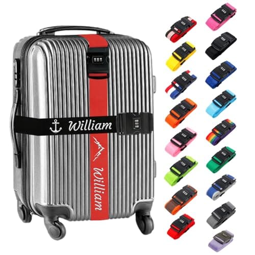 Personalised Luggage Strap with Lock,10 Pcs Custom Suitcase Strap