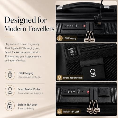 Aerolite 55x40x20 Expandable Cabin Suitcase with Front Laptop Compartment — view 4
