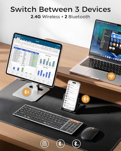 Foldable Keyboard and Mouse Combo,Portable Folding Keyboard for Laptop iPad — view 2