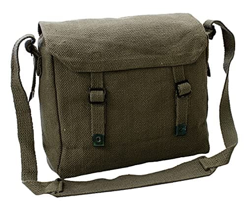 OUTBOUND Small Canvas Webbing Messenger Bag (Olive)