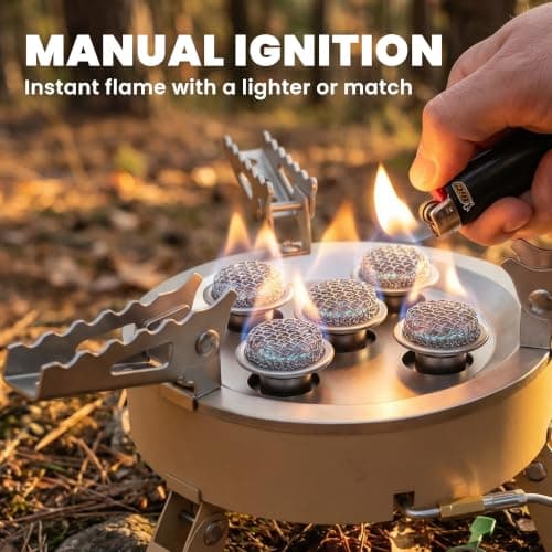 Outsunny 7000W Camping Stove High Power Gas Stove Foldable Carry Bag Khaki — view 5