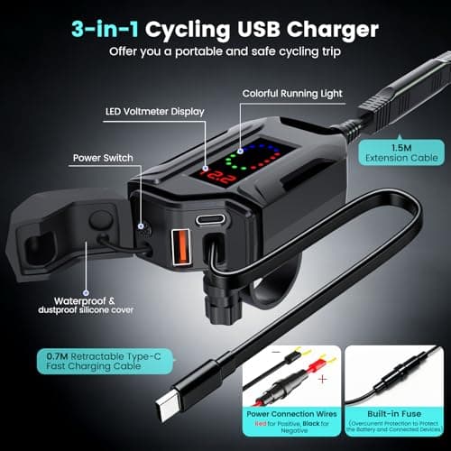 Motorbike USB C Charger USB Charger Socket 12V Motorbike — view 2