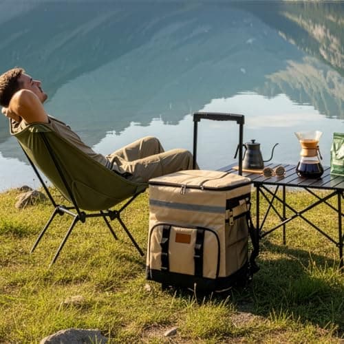 SUNNYNEST 35L Rolling Cooler Bag Insulated Tote Wheels Telescopic Handle — view 5