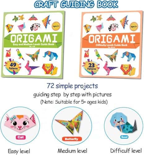 hapray Origami Set for Kids 5-12, 152 Sheets, 72 Patterns & Guide — view 4