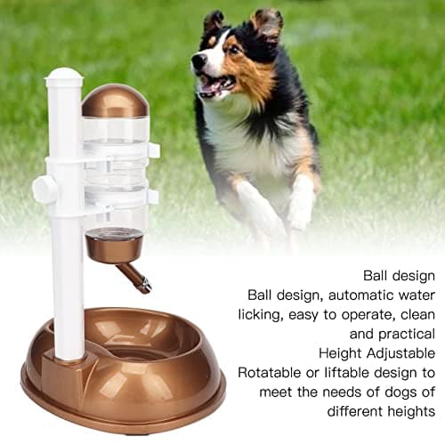 HELEVIA Pet Standing Water Dispenser Bowl Height Adjustable Multifunction Dog Automatic Water Food Feeder with Detachable Pole — view 3