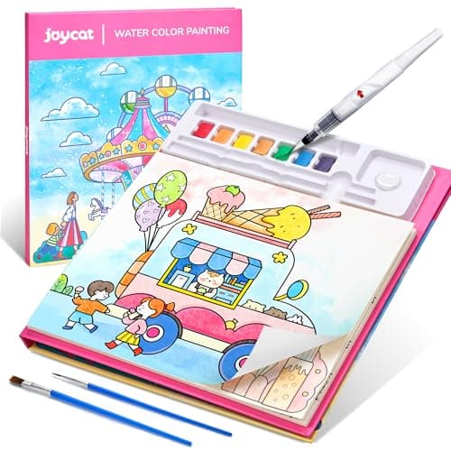 JoyCat Paint with Water Coloring Books for Toddlers (Light Rose Red)