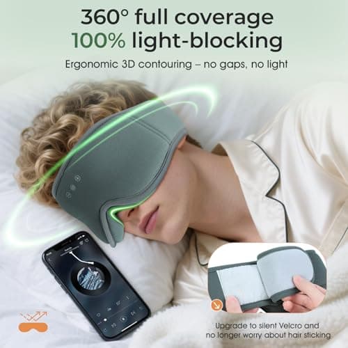 MUSICOZY Breathable Organic Bamboo Cotton Sleep Mask Headphones — view 3