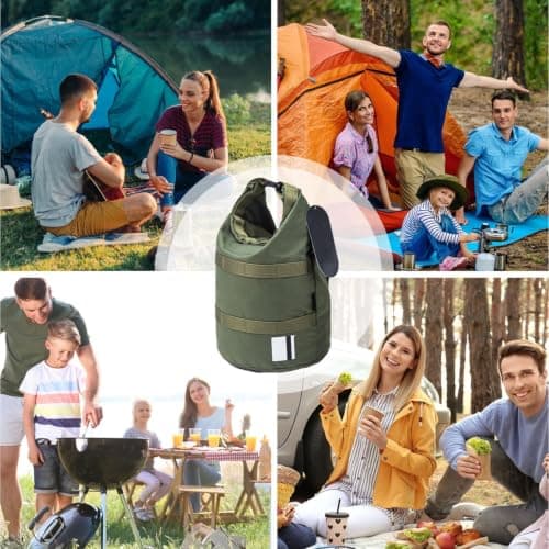 Camping Pot Storage Bag – Round Bottom Cooking Utensils Organizer | Large Carrier Travel Tote | Heavy Duty 500D Nylon Portable Hand Pouch For Fishing Hiking Hunting Kit Pans Lunch Box — view 4