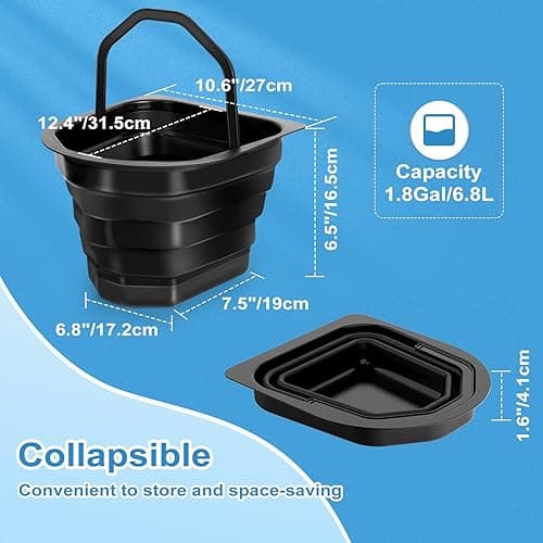 WADEO Folding Camping Toilet with Inner Bucket, Portable WC for Adults — view 4