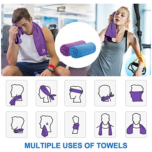 Sukeen Cooling Towel, 40"x12" Cooling Towels for Men Women, Quick Dry Ice Towel for Outdoor Work, Gym, Camping, Travel, Sweat, Yoga, Sports, Fitness — view 5