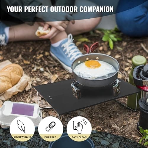 TREKOLOGY TALU Mini Camping Table – Compact, Portable, Folding Camp Table for Hiking, Backpacking, Beach, and Outdoor Use (Black) — view 2
