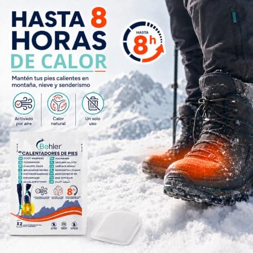 Behler Foot Warmers 10 Pack (5 Pairs) Heat Patches Air Activated Stickers Up to 8 Hours Natural Heat for Skiing, Hiking, Camping, Hunting and Outdoor Work — view 2