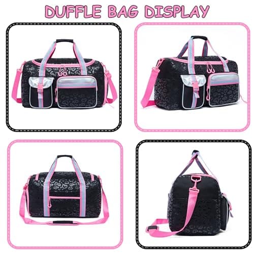 Kids Duffle Bag Girls Women Travel Bag Gifts Overnight Bag for Girls Women Tote Bag Sleepover Bag for Girls Gym Dance Bag with Shoes Compartment — view 5