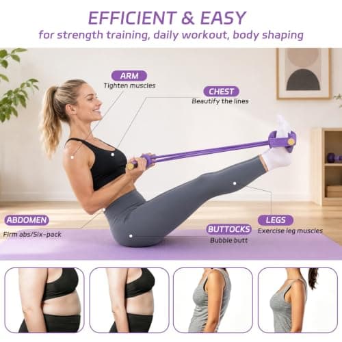 6-Tube Pedal Resistance Band, Multifunction Tension Rope for Women Home Use — view 4