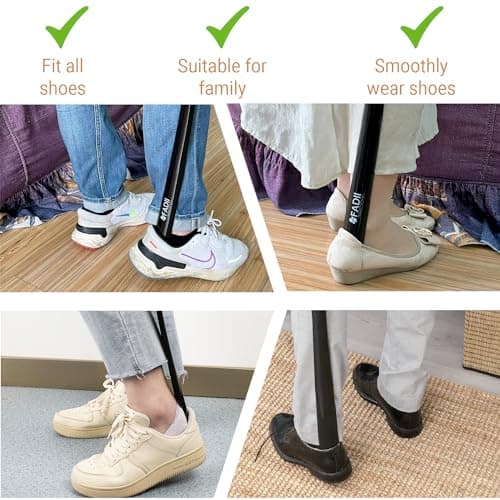 FADII 2 Pack Shoe Horn Long Handled 45cm+22cm Long Shoe Horn-Plastic Shoehorn for Men, Women with Comfort Grip Long Shoe Horns-Flexible Extra Long Shoe Horn for Elderly — view 6