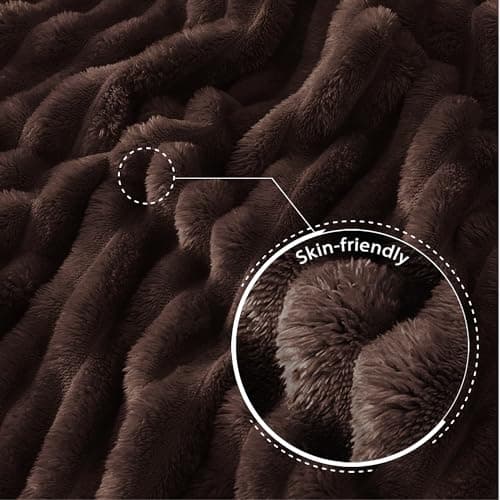 Exclusivo Mezcla Soft Striped Fleece Blanket, Coffee Sofa Bed Throw — view 5