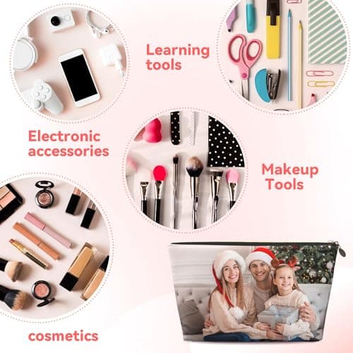 Personalised Cosmetic Bag,Custom Cosmetic Bags with Image, Logo, Text, Portable Makeup Packing Bags for Women Cosmetic Bags for Travel (Double-Sided Designs.) — view 6