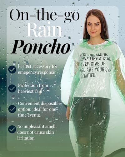 REDSTAR Coloured Disposable Rain Ponchos for Adults - Assorted Disposable Rain Poncho Adult Waterproof Pac a Mac Women and Men - Emergency Lightweight Pac a Mac for Travel and Festival Accessories — view 4