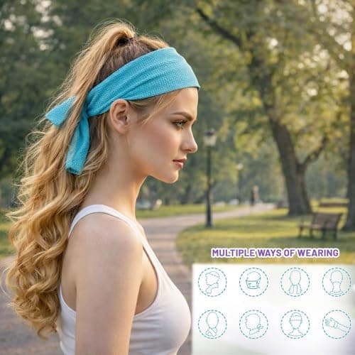 YFHUVB 2 Pcs Cooling Towel, Gym Towels For Women With Portable Silicone Sleeves, Hot Yoga Towel, Sweat Towels For Gym, Instant Cooling For Outdoor Sports, Lake Blue And Purple — view 4