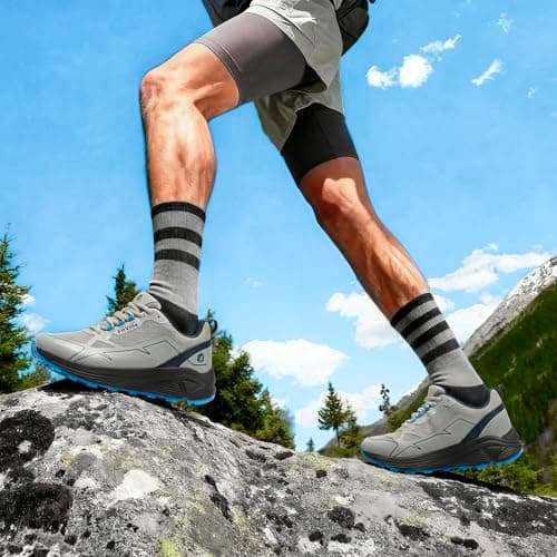 FitVille Wide Fit Mens Trail Running Shoes, Silver Gray, 8.5 Wide — view 3