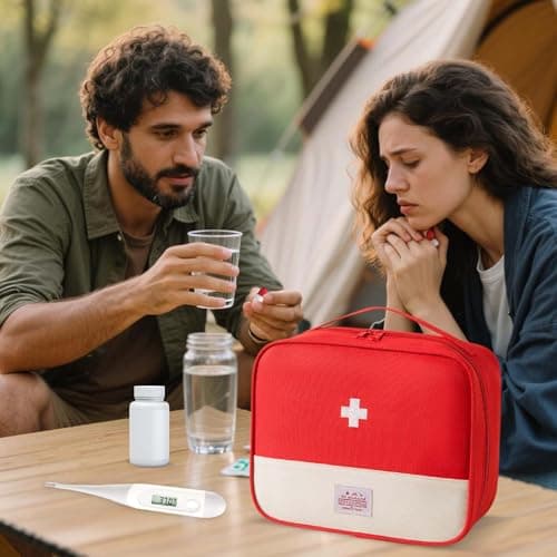 Disnace Travel Medicine Bag, Portable Mini First Aid Kit, Empty First Aid kit, Medical Kits Empty Bag, Travel Mini First Aid Pouch, Medicine Storage Bag for Camping & Home First Aid Kits — view 6