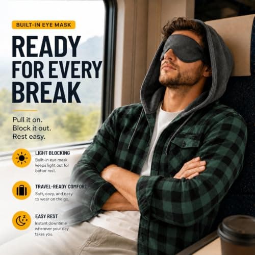 XMWSPO Sleep Eye Cover Shirt Men,Button Checked Tops,Holiday Travelling — view 4