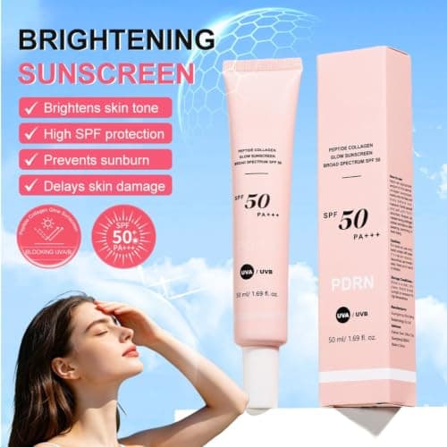 Pdrn Peptide Collagen Face Sunscreen Spf 50 Pa+++, Broad Spectrum Face Sun Cream 50ml, Lightweight Korean Style Sunscreen with Pdrn, Uva Uvb Protection, Non Greasy Daily Spf for Face & Neck — view 2