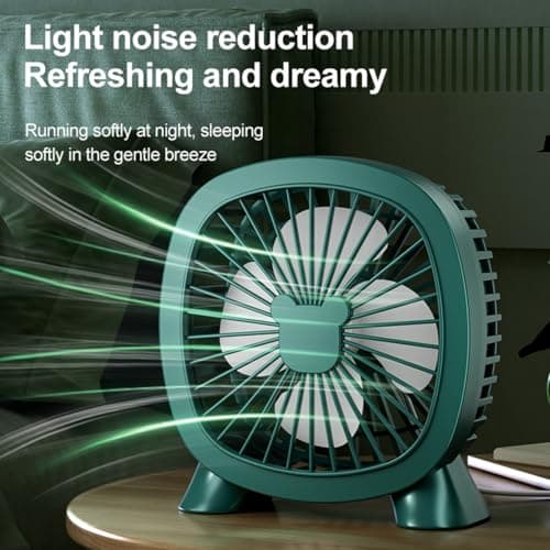 Fsviprx USB Electric Fan for Kids Girls, Lightweight Design, Green — view 5