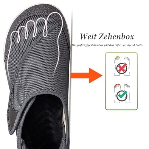 Gaatpot Diabetic Shoe Mens Extra Wide Orthopedic Shoes, Dark-grey, UK 8.5 — view 4