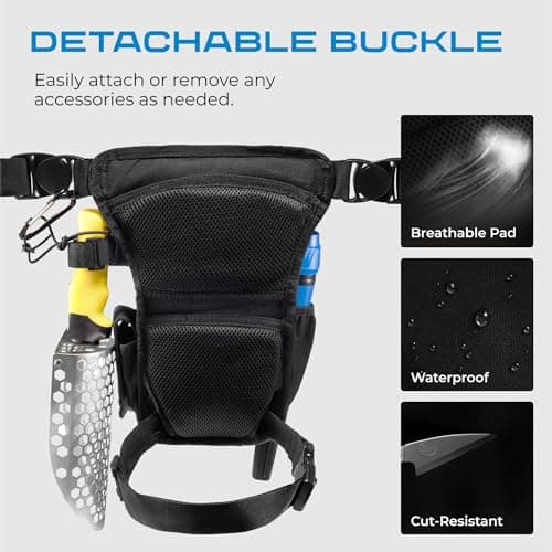 CKG Leg Bag Tactical Pouch for Metal Detecting, Drop Leg Bag, Waterproof Metal Detector — view 3