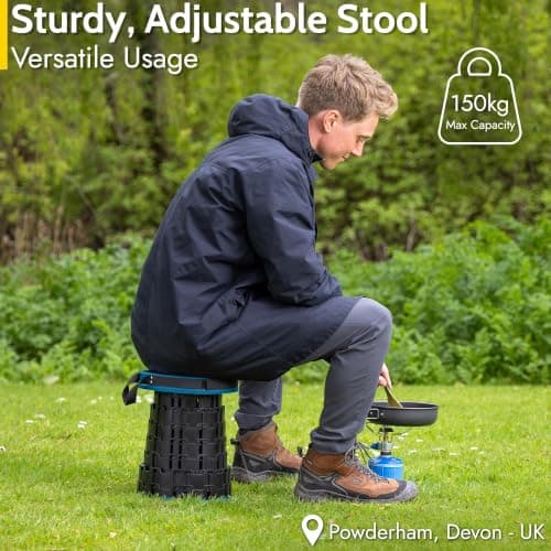 Trail Telescopic Stool, Adjustable 7cm–45cm, Teal — view 3