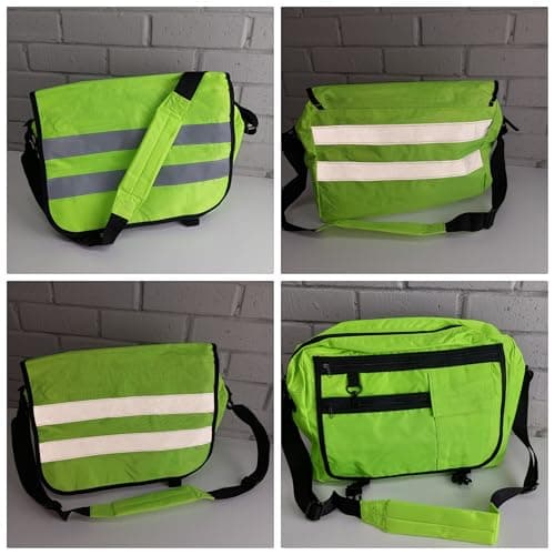 High Visibility Messenger Bag, 43 x 31 x 12 cm, Waterproof, Laptop Compartment, Hi Vis Yellow, Pack of 2, Hi Viz, Reflective, Safety, Work — view 4