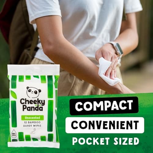 The Cheeky Panda Bamboo Hand Wipes | 12 Packs of 12 Travel Wipes | 100% Plastic Free and Biodegradable Wet Wipes (Packaging May Vary) — view 3