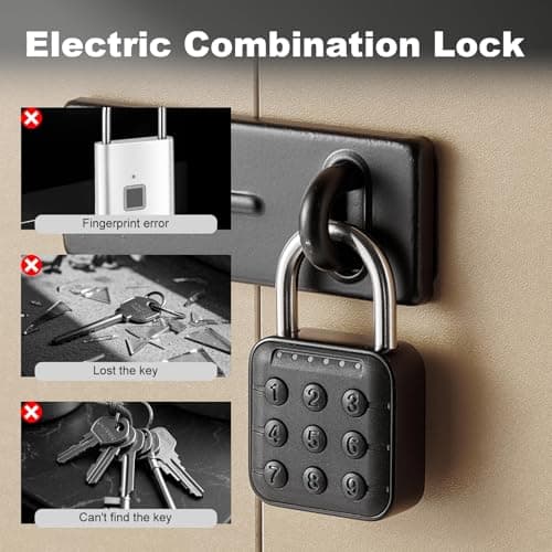 6 Digit Combination Padlock Gym Locker Lock Black IP55 Waterproof — view 4