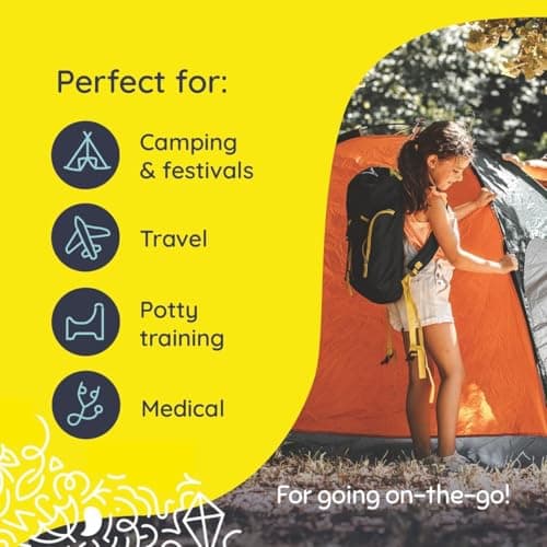 KIDDIWHIZZ Portable Toilet/Travel Potty Holiday Essentials for Kids - Ideal for Potty Training, Camping, Car Journeys & Travel - Unisex Silicone Pee Bottle - Portable & Leakproof - 250ml (Green) — view 6