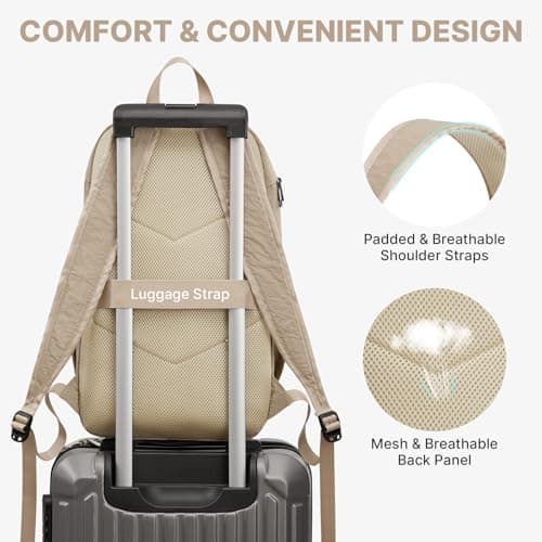 G4Free 20L Small Backpack Rucksack for Women Men, Lightweight Hiking Backpack for Walking Travel, Daypack with Drawstring (Khaki) — view 5