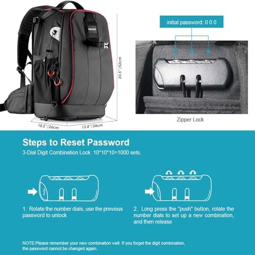 Neewer Pro Camera Case Waterproof Shockproof Adjustable Padded Camera Backpack Bag with Anti Theft Lock for DSLR, Compatible with DJI Phantom 1 2 3 Drone Tripods Flash Lens Accessories — view 2