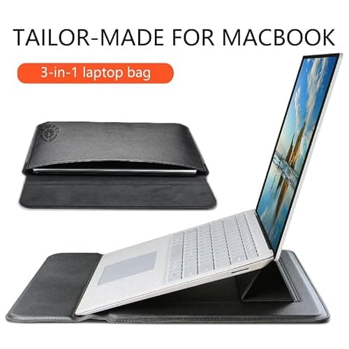 KCA_S3 Silver 3-in-1 Laptop Sleeve 14-15.6 Inch ONLY MacBook Air Pro 15 Surface Dell XPS HP Notebook Spectre Lenovo 14 Inspiron Closure Adjustable Mouse Pad Waterproof Portable, Not for 11-13” — view 6