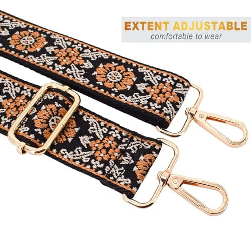 ROYGBCP Replacement Purse Strap Shoulder Strap Adjustable Crossbody Strap for Women, Wide Crossbody Bag, gold, 1.5in width, 23 - 51 in length — view 5