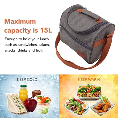 Xiuganpo Insulated Lunch Bag 15L Leakproof Cooler Tote with Adjustable — view 4