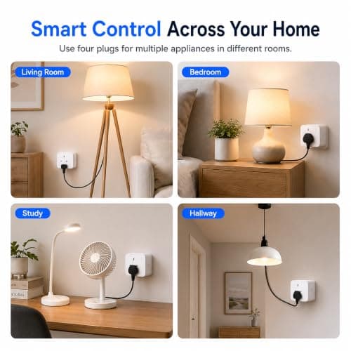 Aoycocr Smart Plug, 13A WiFi Socket that Work with Alexa Google Home, 4Pack — view 4