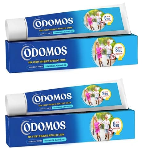 CloudBazaar 247 Odomos 2 x 50gms Mosquito Repellent Cream - Non-Sticky Cream with 8 Hours Protection Against Mosquitoes, Biting Insect, Flies, Ticks, Bed Bugs - for Kids and Adults - Travel Friendly.