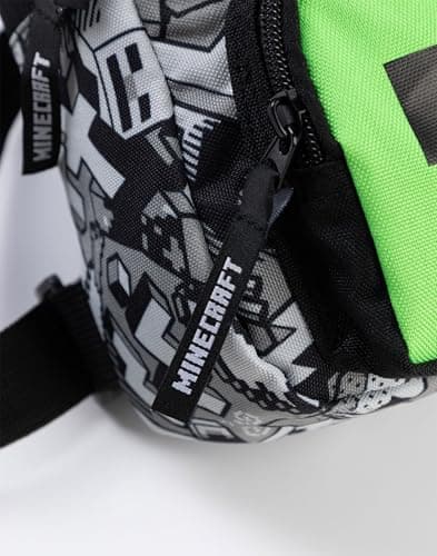 Minecraft Creeper Body Bag in Black | Adjustable Shoulder Strap Zip-Up Carrying Bag for Boys | Game-Themed Personal Item Storage Merchandise for Young Gamers Merch — view 3