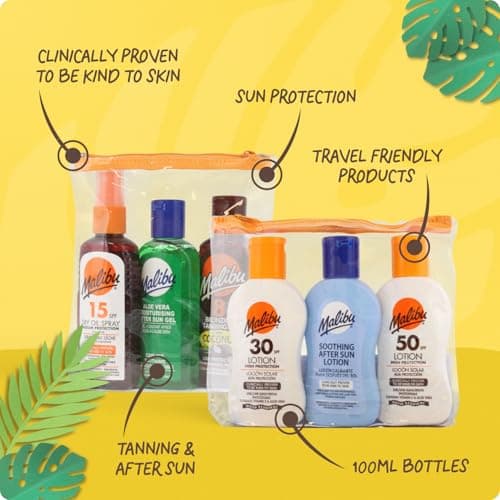 Malibu Sun Travel Essentials with SPF 8 & 20 Sun Cream & After Sun — view 3