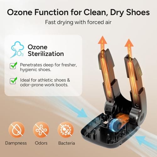 DR.PREPARE Boot Dryer Shoe Dryer Ozone, Glove Dryer & Boot Warmer with Heat Blower, Portable Adjustable Rack and Timer, Folding Design & Quick Drying for Shoes, Gloves, Hats, Socks, Ski Boots (Ozone) — view 4