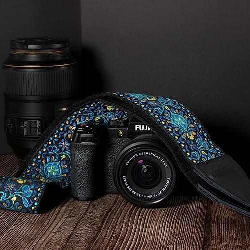 BestSounds Camera Strap, Jacquard Weave 2" Shoulder Neck Straps for All DSLR Cameras Men Women Photographers (Jacquard Teal Blue) — view 3