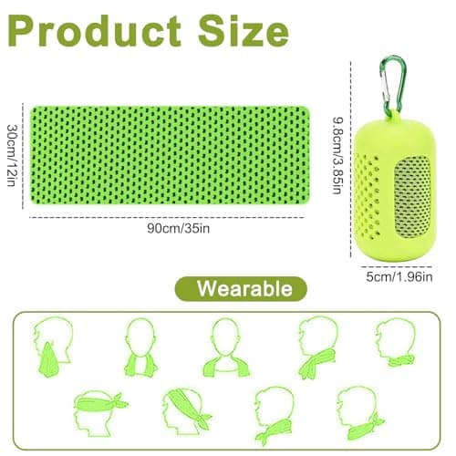 Gym Towels, 3 Pack Cooling Towel Soft Microfiber with Portable Silicone Sleeves, Breathable Instant Towels, Microfiber Soft Quick Dry Gym Towel for Sport Camping Swim Fitness(30 x 90cm, 3 Colors) — view 2